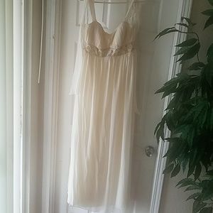 Cream Evening  Beaded Prom Wedding Gown